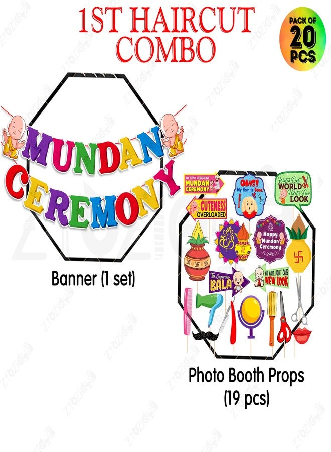Zyozique® Mundan Ceremony Decorations Item for Kids | Mundan Ceremony Paper Banner & Photo Booth Props | My First Hair Cut Theme Decorations (Pack of 20) - Image 2